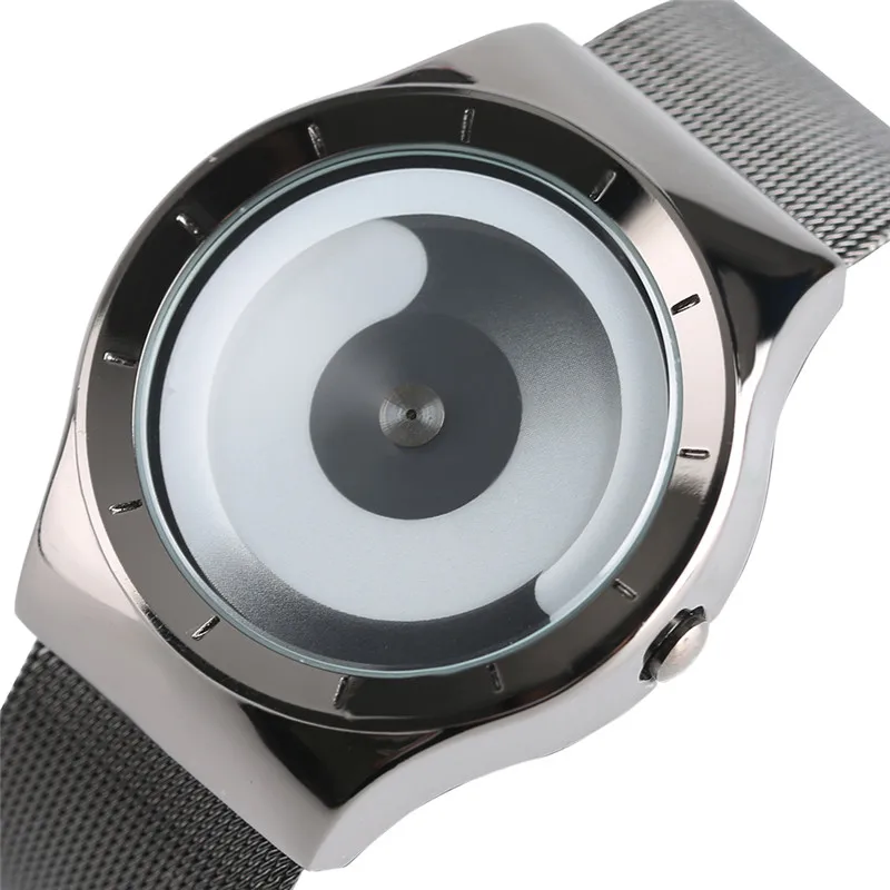 Creative Unique Gradual Turntable Swirl Watches Stainless Steel Strap Mesh Quartz Sport Watch Men Blue Ocean Style Unisex Gifts Creative Unique Gradual Turntable Swirl Watches Stainless Steel Strap Mesh Quartz Sport Watch Men Blue Ocean Style Unisex Gifts