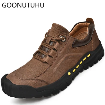 

2019 new fashion men's shoes casual genuine leather cow lace up shoe man khaki brown black breathable comfortable shoes for men