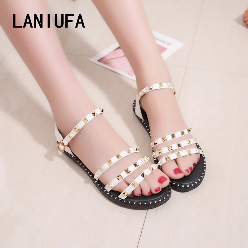 

new Summer Sandals Women Flip Flops Casual Gladiator Beach Flats With Shoes Rome Style Female Women Sandals mujer zapatos #343
