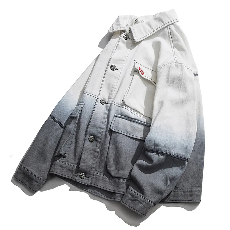 Mens Designer Jackets Men Gradient Harajuku Streetwear Multi-Pockets Bomber Jacket Male High Street Cotton Cargo Coat YT5032 Mens Designer Jackets Men Gradient Harajuku Streetwear Multi-Pockets Bomber Jacket Male High Street Cotton Cargo Coat YT5032