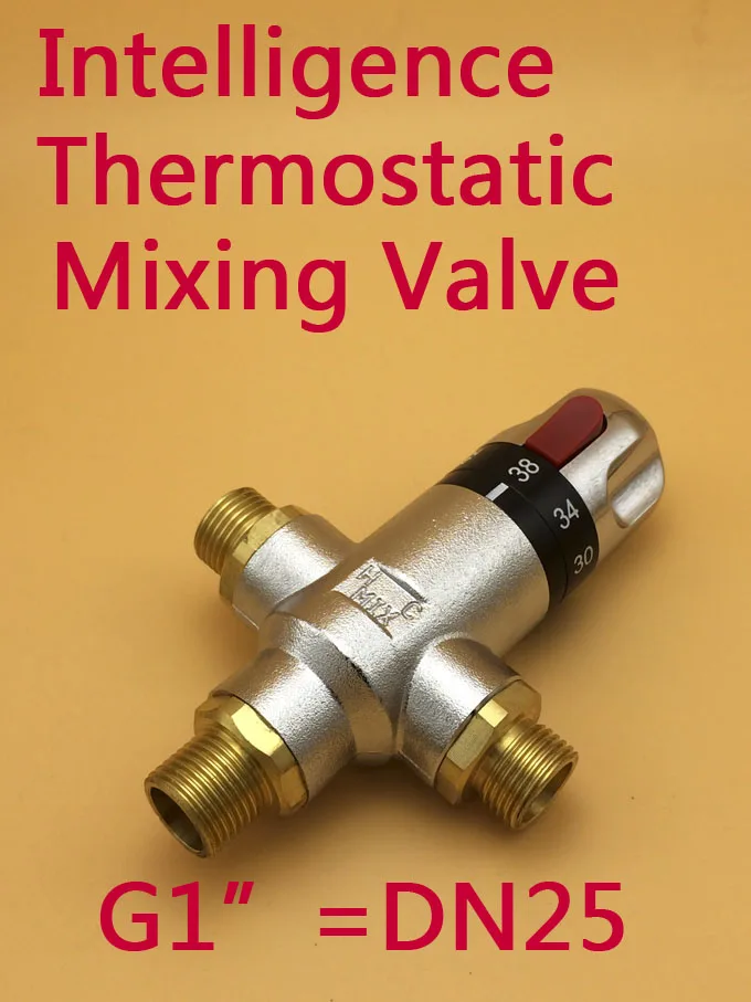 

BSP Brass G1" thermostatic mixing valve , DN25 thermostatic valve mixer ,automatic mixing valve