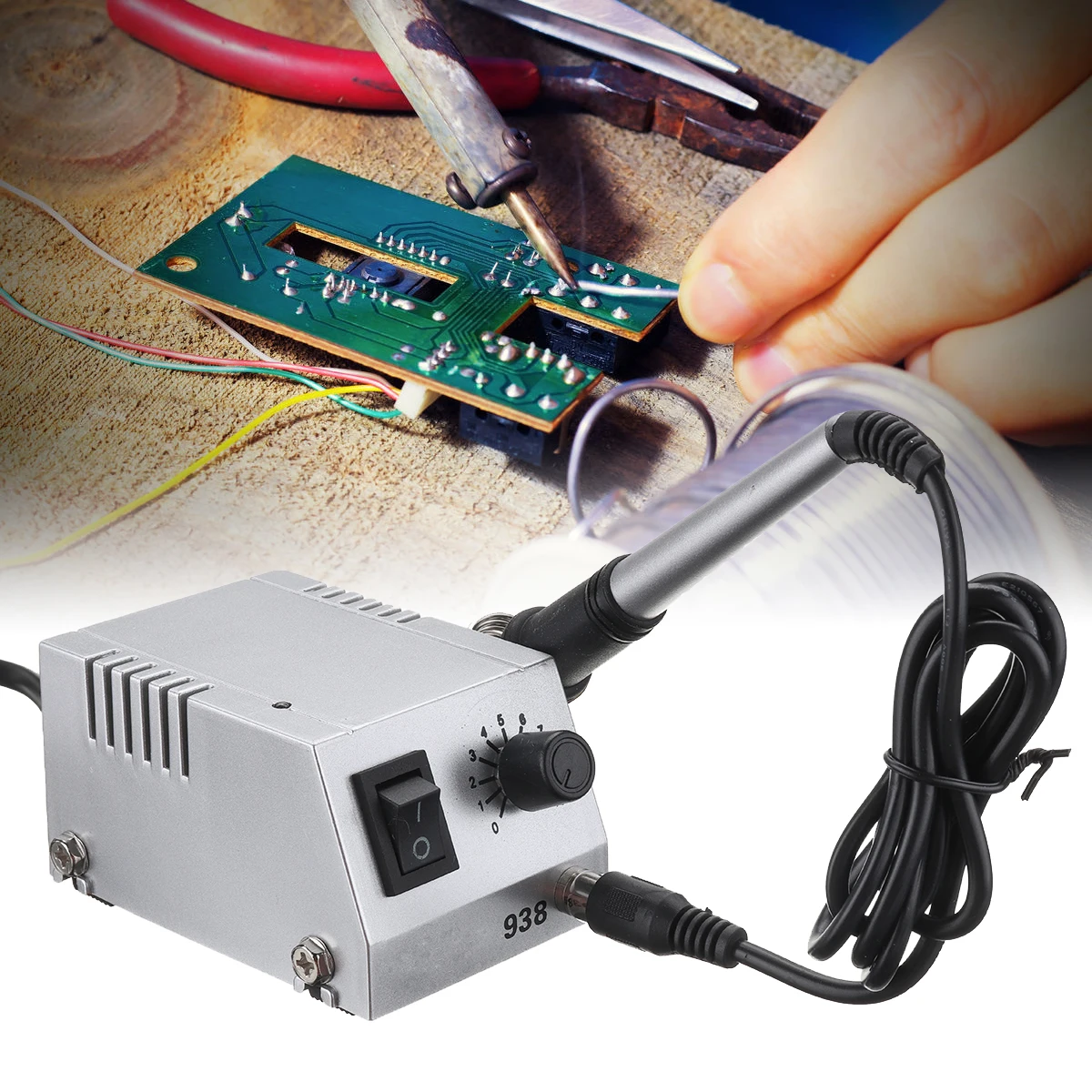 

1Pcs 110V/220V Soldering Station Adjustable Power Rework Solder Station Electric iron tools set