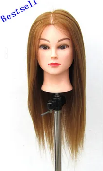 

2014 New Training Model Female Mannequin Head Fiber Beautiful Hair Head Training Head Free Shipping