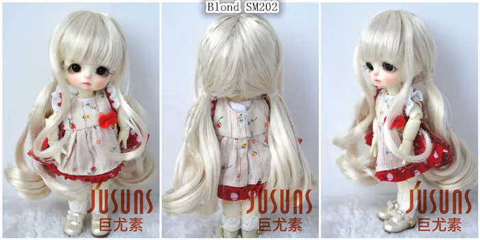 JD337 1/8 1/6 1/4 Pretty Synthetic Mohair BJD Wigs Suit For Size 5-6 Inch 6-7 Inch 7-8 Inch Doll Free Shipping Doll Hair Only