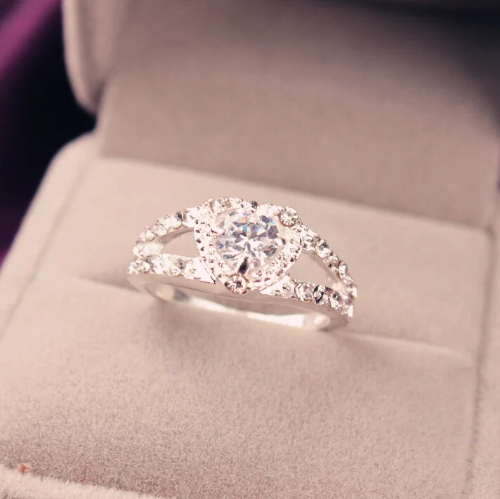 Anillos принцесса темперамент Кольца Кристалл от Swarovski инкрустация циркония ювелирные изделия мульти-код опционально экологически чистые