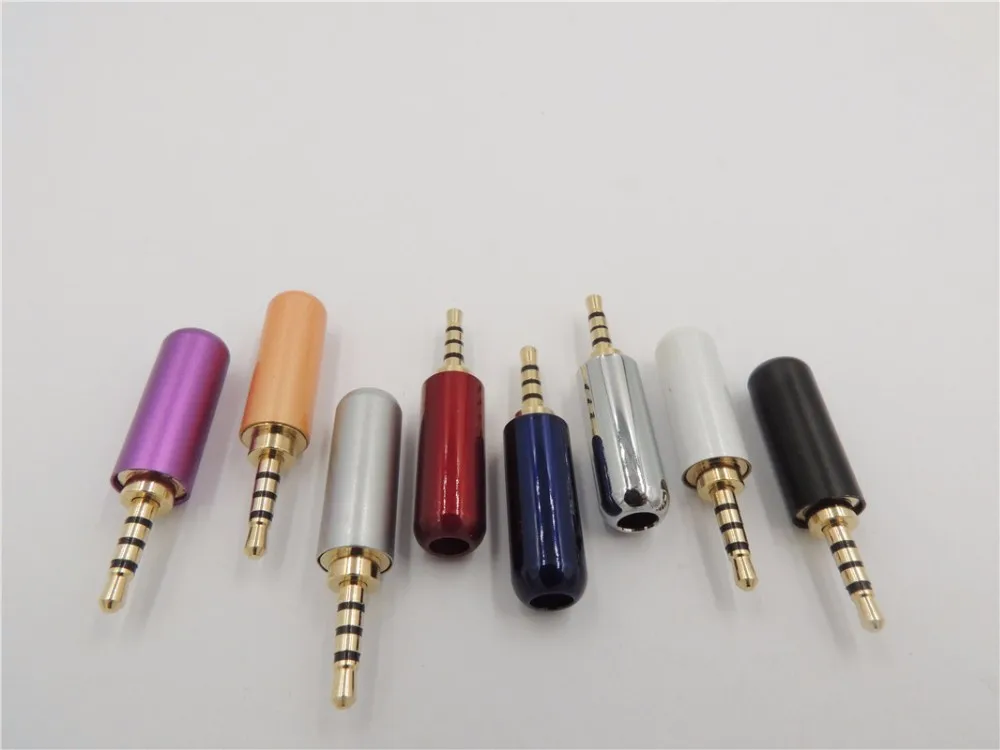 

2 Pcs Copper gold stereo 2.5mm 4 pole male repair headphone jack Solder cable adapter connection audio plug connectors