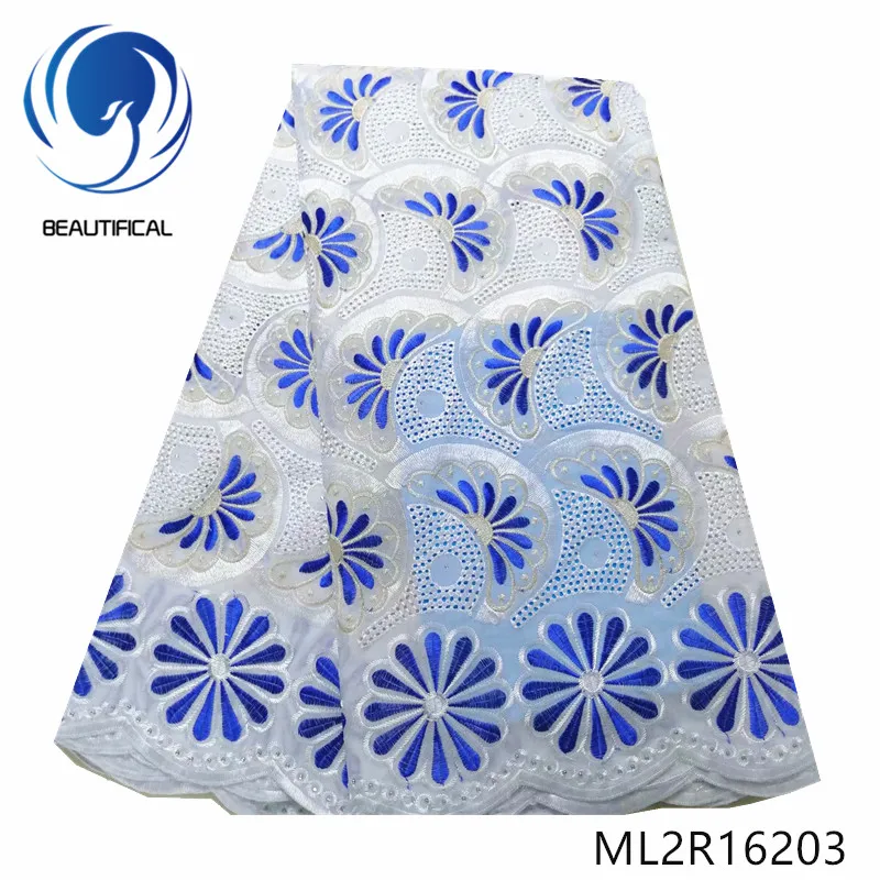 

BEAUTIFICAL african cotton fabrics voile swiss lace fabrics Latest embroidery design nigerian dry cotton lace for dress ML2R162