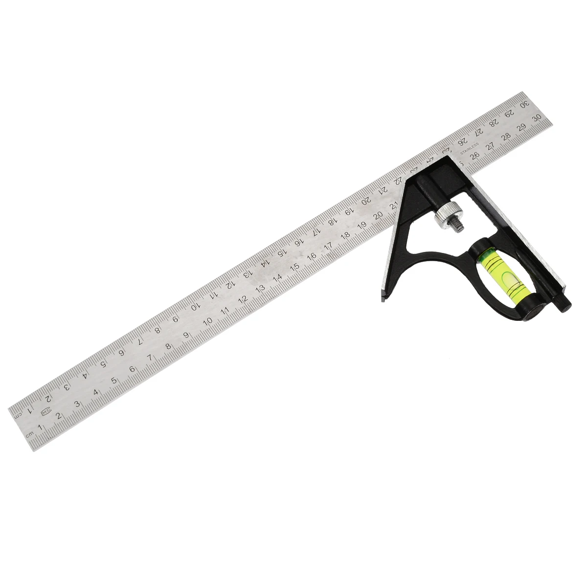 1pc Precise Adjustable Ruler Combination Level Gauge Square Angle Metric Ruler For School Office Stationery 300mm 12'' New