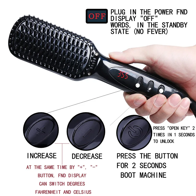 Beard Straightener Quick Beard Styler Comb Straightening Comb For Smoothing Beard Men Hair Styler Styling Tools lisseur barbe 13