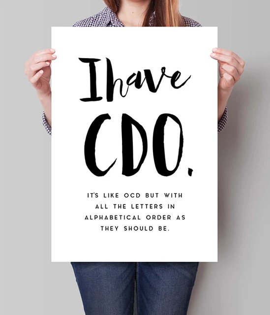 I Have OCD Funny Print Minimal Wall Decor Home Humorous ...