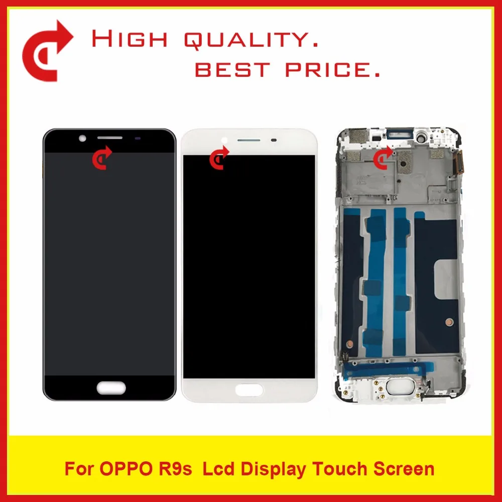 

High Quality 5.5" For OPPO R9S LCD Display With Touch Screen Digitizer Sensor Panel Assembly Complete With Frame Free Shipping