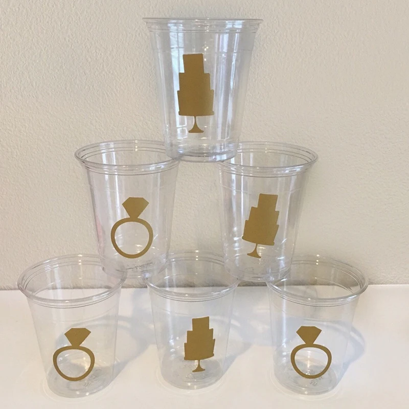 Wedding Cake & Ring Party Cups Engagement Ring Cups Bridal Shower