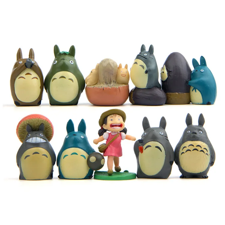 10 шт. Новые Фигурки My Neighbor Totoro Family 03 набор игрушек Chu Chibi Catbus декоративная