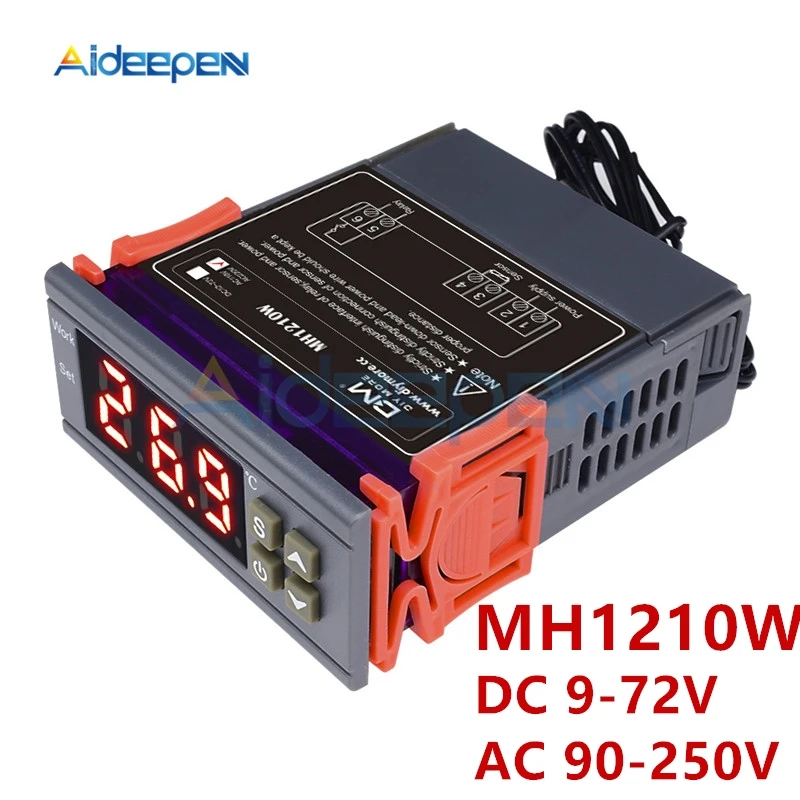 MH1210W DC 9-72V AC 90-250V 10A цифровой термометр терморегулятор регулятор температуры+ NTC датчик-50~ 110 C для инкубатора