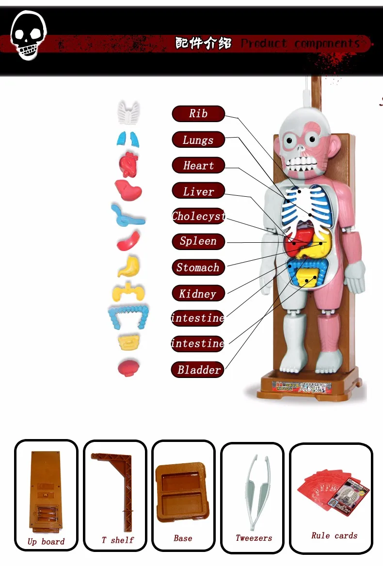 Человеческое тело ужасная настольная игра 4D мастер модели для сборки Хэллоуин подарки игрушки для детей головоломки Забавные Вечерние игры английская коробка