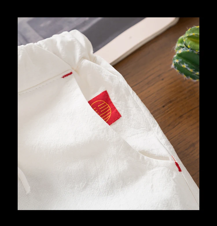 Винтажные мужские льняные шорты в китайском стиле из дышащей ткани, повседневные штаны-шаровары с эластичной резинкой на талии, большие размеры, M-5XL, MQ614