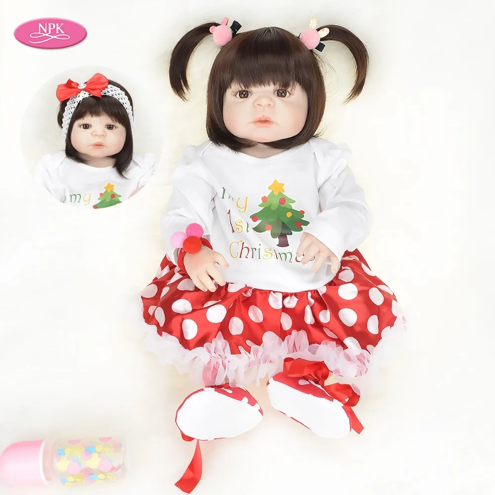 

NPK 55CM Full Silicone Body Reborn Baby Doll Toy for Girl Vinyl Newborn Princess Toddler Bonecas Lifelike Babies Dolls Bath Toys