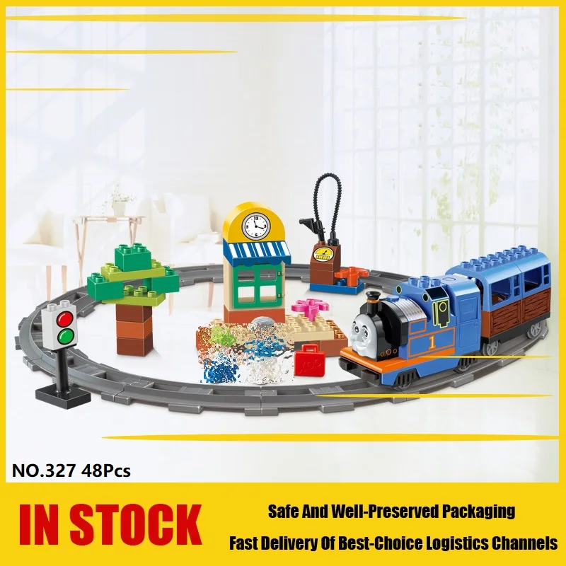 

HM327 48pcs Thomas Train Big Large Particle model Building Blocks sets Educational toys for children gifts compatible with duplo