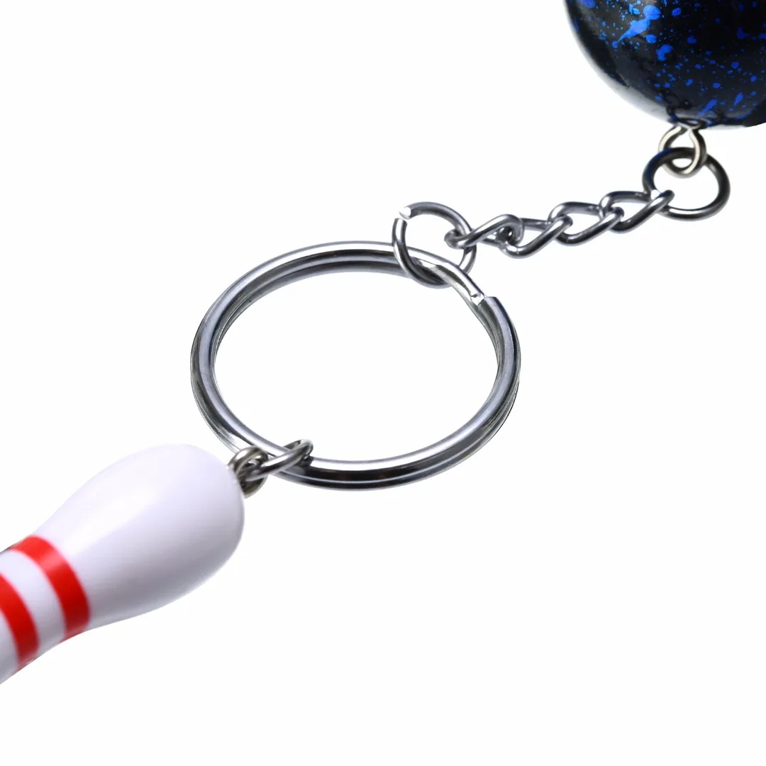 Creative  Key Chain Ring Metal Plastic Bowling With Ball Purse Bag Keyring For Women Men Jewelry Gift Shellhard