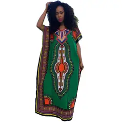 Платье Для женщин в африканском стиле печати платье повседневное прямое кафтан с принтом платье