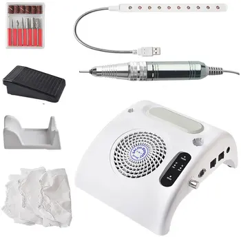 

3in1 Salon Expert Nail Machine Workbench Nail Drill LED Desk Lamp Dust Collector Cleaner