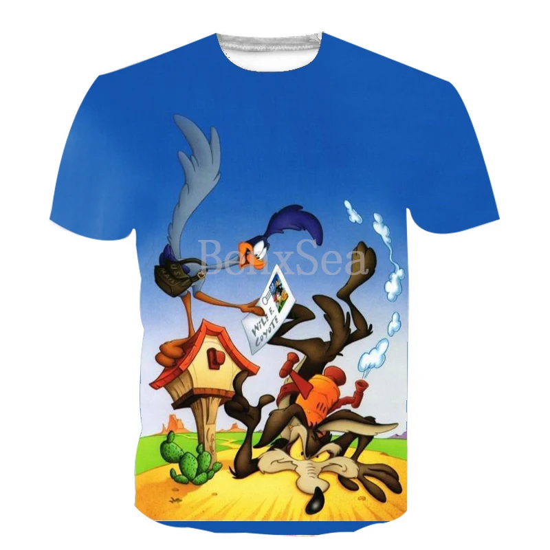 

Cartoon Roadrunner & Wile E Coyot 3D Printed Tee Shirts Funny Fashion Summer Shirts Cool Shirt For Men Women Unisex Casual Top