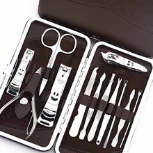 12 шт./компл. ногтей Книги по искусству маникюрный набор ногти Clipper Ножницы, пинцет Ножи маникюрные наборы Камень Pattern Дело для ногтей маникюр