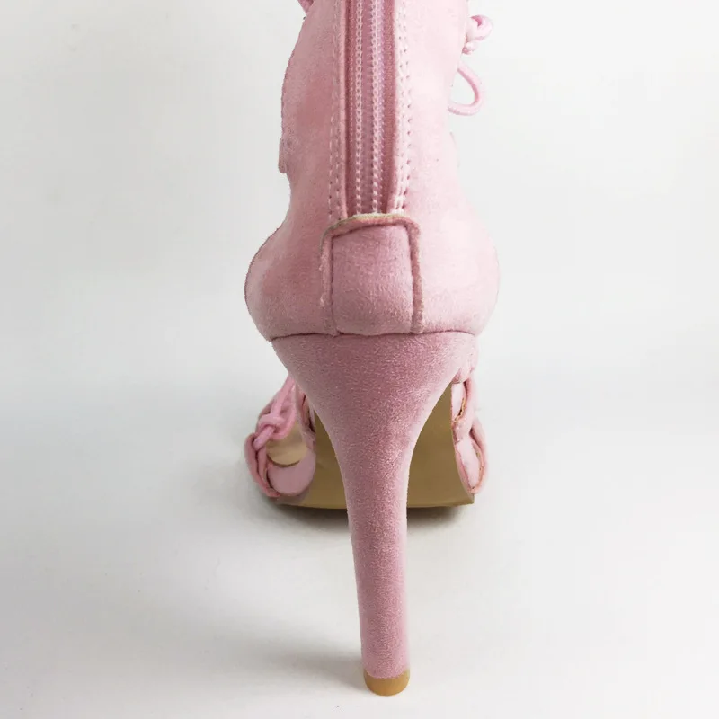 XingDeng/женские пикантные вечерние босоножки из сетчатого материала на шнуровке с завязками; женские дизайнерские босоножки на высоком каблуке с ремешком на лодыжке и застежкой-молнией