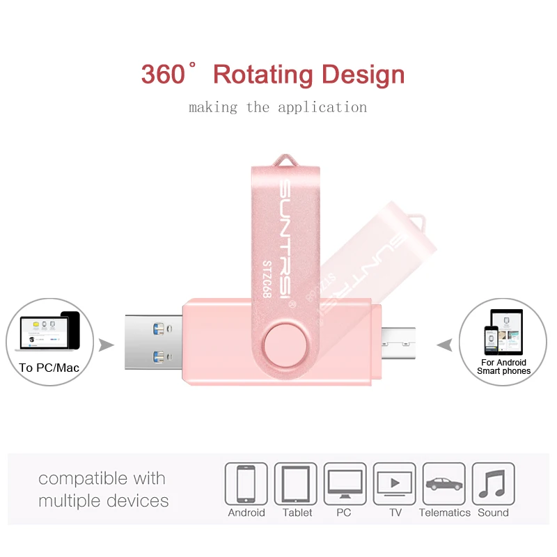 Suntrsi USB Flash Drive OTG USB 3.0 Внешний Накопитель Флешки 16 ГБ 32 ГБ USB Stick Высокая Скорость флэш-Накопитель для Android USB Flash