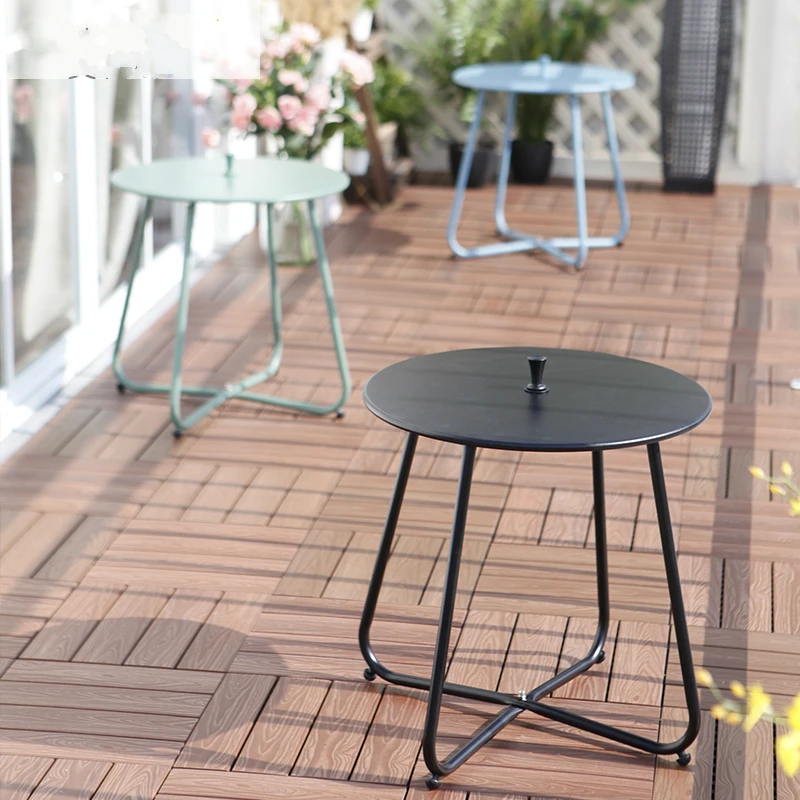 Simple Modern Iron Leisure Coffee Table, Small Round Table Corner Outdoor Balcony Tea Table Simple Modern Iron Leisure Coffee Table, Small Round Table Corner Outdoor Balcony Tea Table