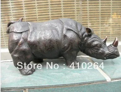 

Express delivery 38cm huge bronze sturdiness rhinoceros STATUE discount 30%