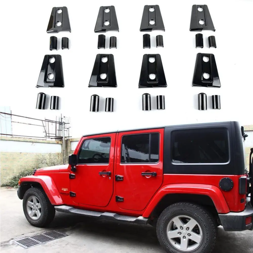 Us 55 19 8 Off Bbq Fuka 8pcs 4 Door Car Door Hinge Cover Protector Trim Red Black Fit For 2007 2016 Jeep Wrangler Jk Car Accessories In Door Hinge
