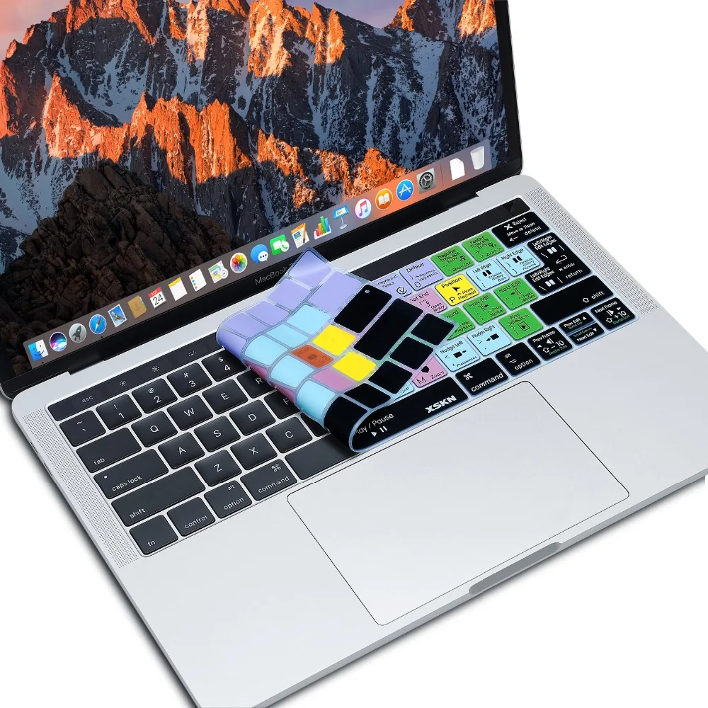 XSKN Final Cut Pro X чехол для клавиатуры для сенсорной панели Macbook 13 15, для Mac A1706 A1707 A1989 A1990, бесплатный подарок наклейка на сенсорную панель