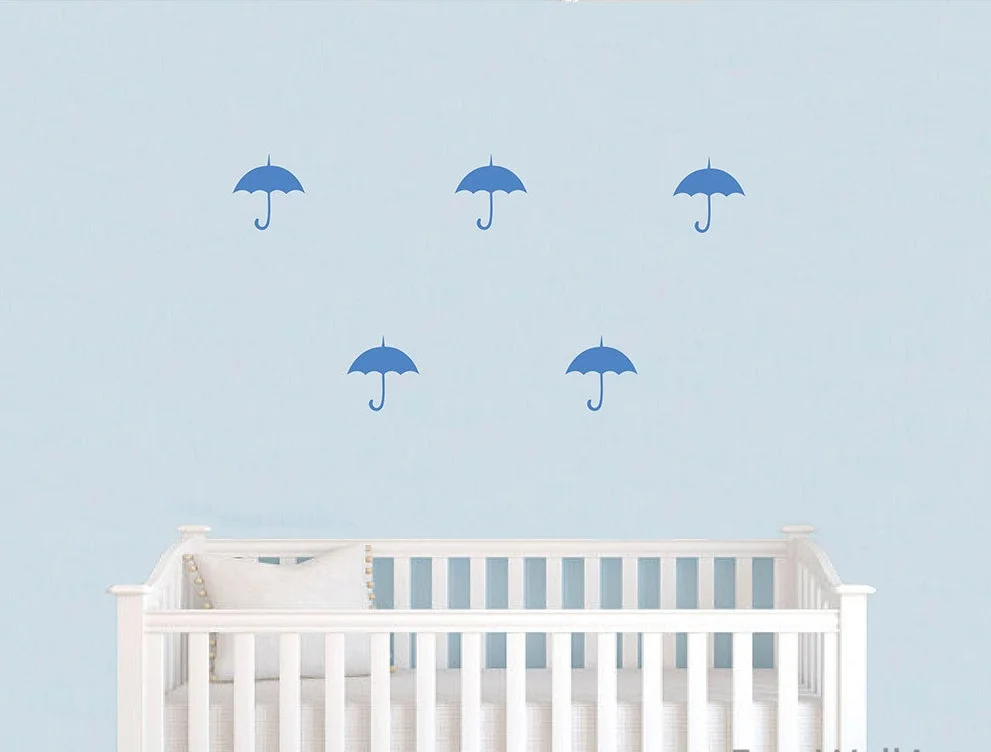 Lovely Umbrella Wall Vinyl Sticker For Kids Room Baby Nursery Decor Diy