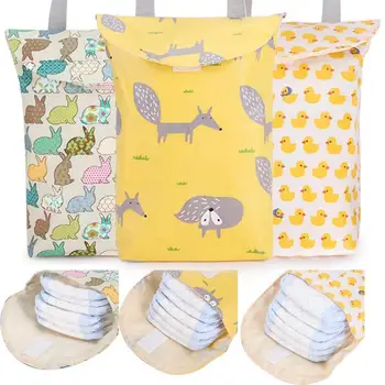 

Baby Diaper Storage Bag Nappy Changing Bag Reusable Waterproof Composite Fabric Stickers Mummy Storage Bag Sealing with Handle