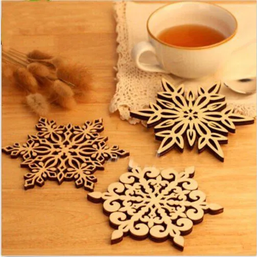 

2019 New High Quality Etails Wooden Carved Snowflake Xmas Mug Coasters Chic Holder Coffee Tea Drinks Cup Mat Desk Decoration