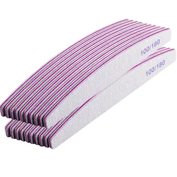 

20/50Pcs Pro Nail File 100/180 Grit Nail File Buffer Block Grinding Polishing Grey Half Moon Washable Manicure Care Tools DIY