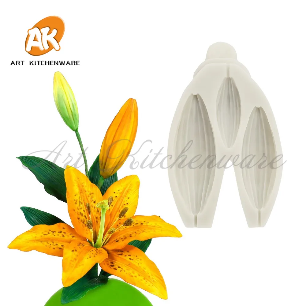 

Lily Buds Silicone Mold Cake Decorating Fondant Cake Chocolate Clay DIY Decorating Tool Sugarcraft Cake Mold
