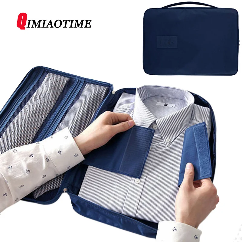 

QIMIAOTIME Men Nylon Luggage Travel Bags for Shirt Lightweight Packing Organizer Garment Packing Cubes Luggage Suitcase Male Bag