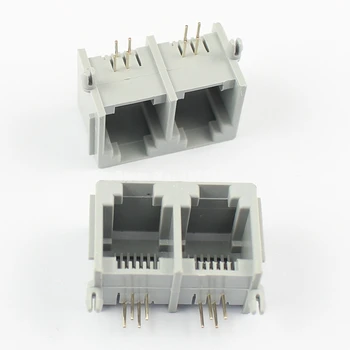 

50 Pcs Per Lot RJ11 4 Pin Phone Dual Right Angle Board Jack