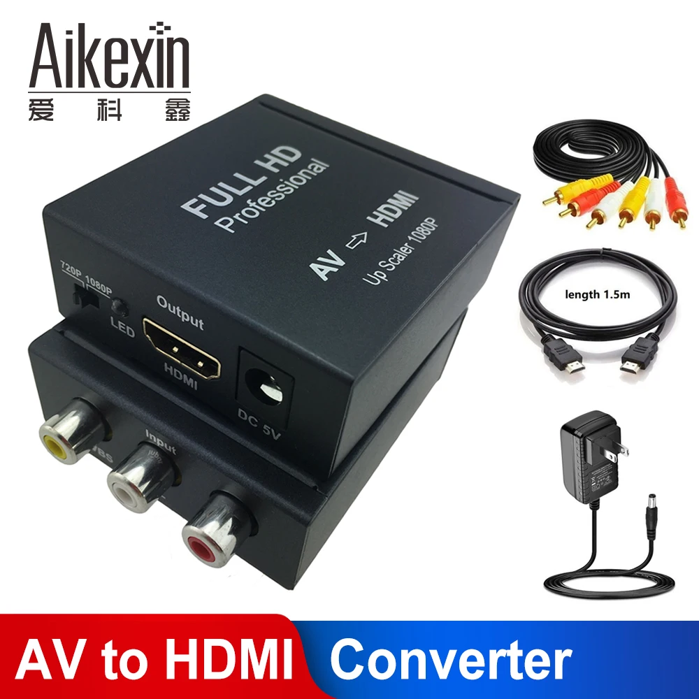Aikexin Rca To Hdmi Composite Cvbs Av To Hdmi Converter Mini Av2hdmi