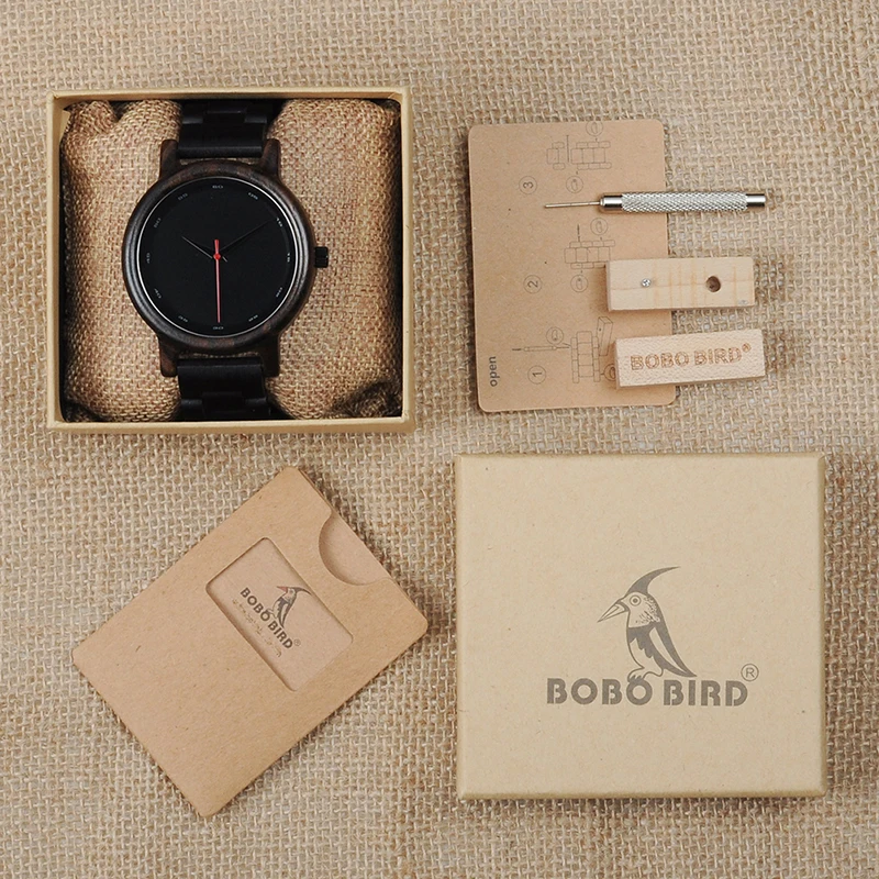 BOBO BIRD LP10 Black Men Wooden Watches Miyato 2035 Quartz Movement Ebony Saat Erkek Manufacture Aliexpress Suppliers