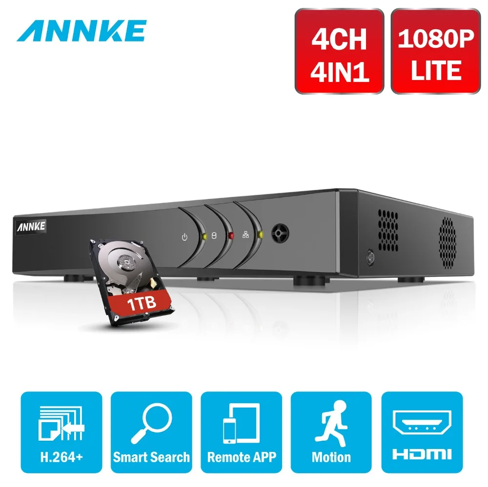 

ANNKE 4CH 1080N 5in1 TVI CVI AHD Network DVR HDMI H.264+ DVR Video Recorder for Home Security Camera System =HIK DS-7204HGHI-F1