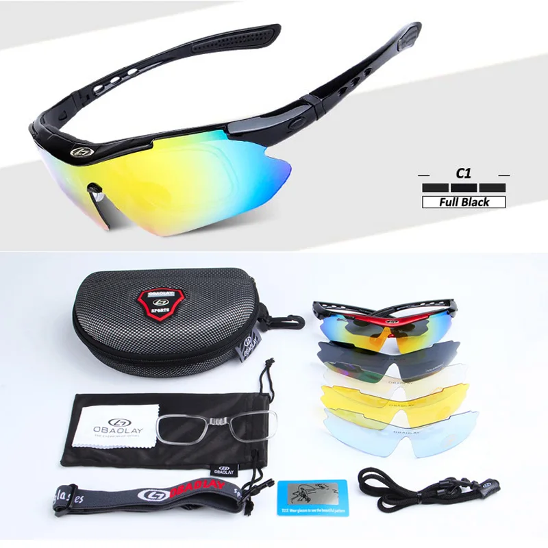 Поляризованные солнцезащитные очки с 5 линзами UV400 для спорта на открытом воздухе, для велоспорта, для мужчин и женщин, для велосипеда, для шоссейного велоспорта, очки для велоспорта, MTB очки - Цвет: C1