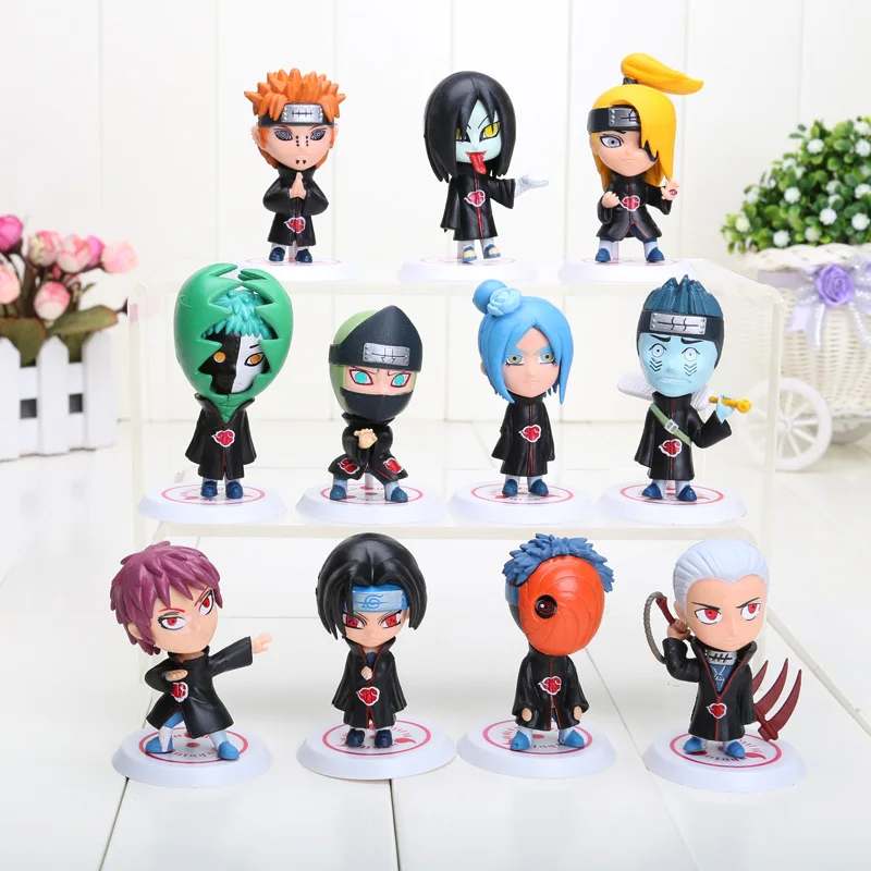 

11pcs/set Japanese Anime Naruto Akatsuki 2.6'' Figure Model Gifts for Birthday Gift