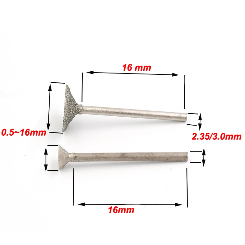 0,5~ 16 мм Аксессуары Dremel алмазные шлифовальные головки шлифовальные иглы с покрытием шлифовальный стержень 3 мм буры Бур бит для вращающегося инструмента Dremel