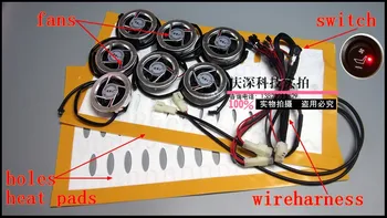 

7 fans/set,car seat heat&ventilating kits with high quality nickel plated fans and holes heat pads,