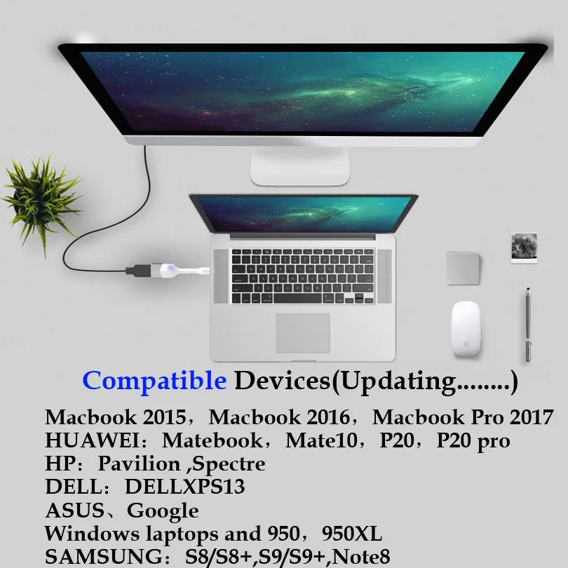 Док станция Mini USB Type c HDMI 4K 30 Гц выход сигнала HD C на для MacBook Samsung Galaxy