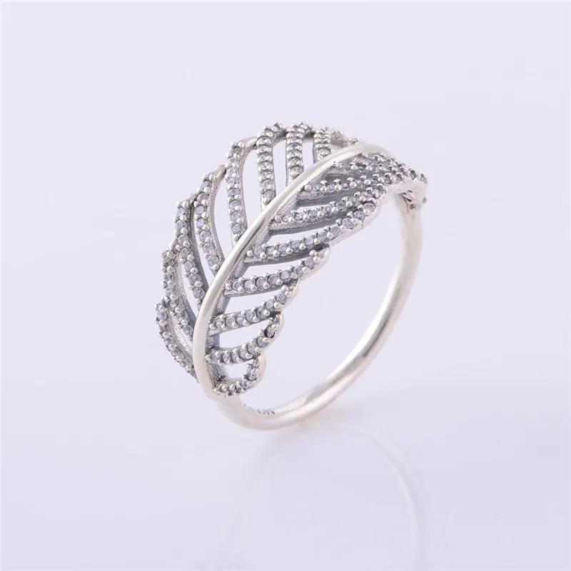 

Genuine 925 Sterling-Silver-Jewelry Rings for Women DIY Jewelry Making Light as a Feather Silver Ring with Clear CZ FLR006