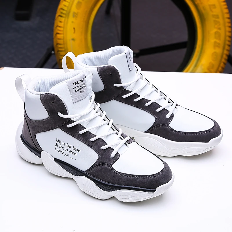 

Explosion models high-top thick-soled basketball shoes tide shoes, super grip, non-slip wear-resistant outsole, breathable fabri